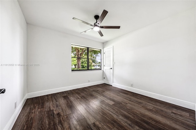4029 NW 72nd Ave, Coral Springs, FL 33065 - empty room with dark wood-type flooring and ceiling fan