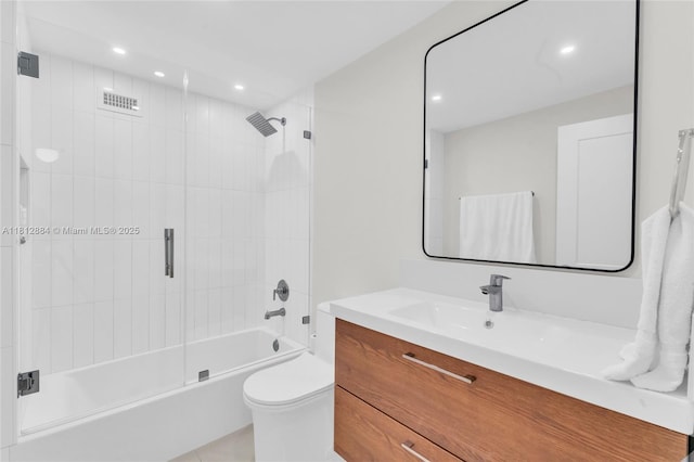 700 Biltmore Way Unit 505, Coral Gables, FL 33134 - full bathroom with vanity, bathing tub / shower combination, recessed lighting, and toilet