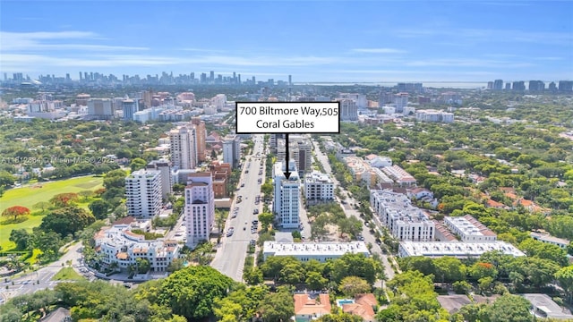 700 Biltmore Way Unit 505, Coral Gables, FL 33134 - aerial view of city skyline and a golf course
