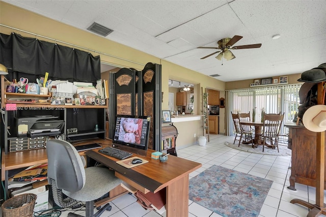 5714 NW 66th Ter, Tamarac, FL 33321 - office featuring ceiling fan and tile patterned flooring