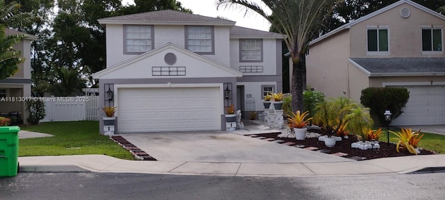 110 E Riverbend Dr, Sunrise, FL 33326 - traditional home with concrete driveway, stucco siding, and an attached garage
