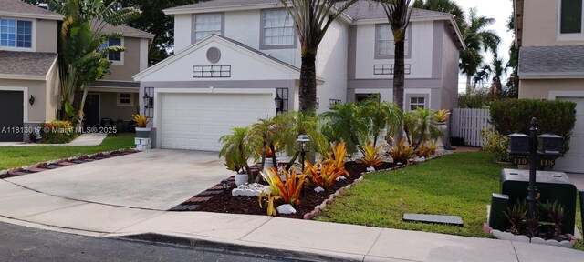 110 E Riverbend Dr, Sunrise, FL 33326 - traditional-style home with stucco siding, concrete driveway, and a garage