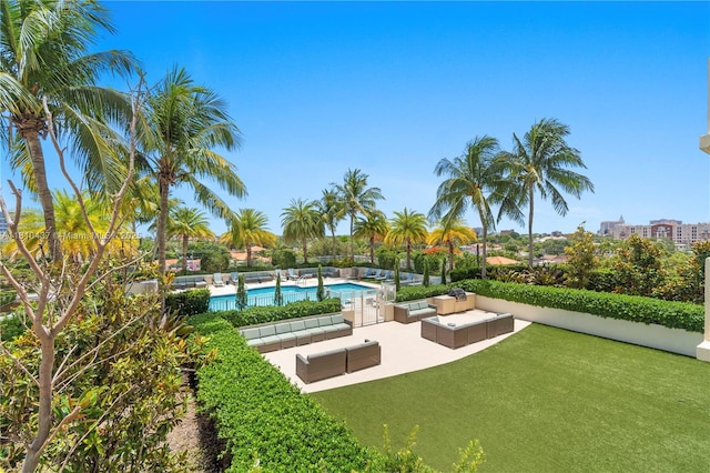 3000 Coral Way Unit 510, Miami, FL 33145 - view of pool featuring an outdoor hangout area and a patio area