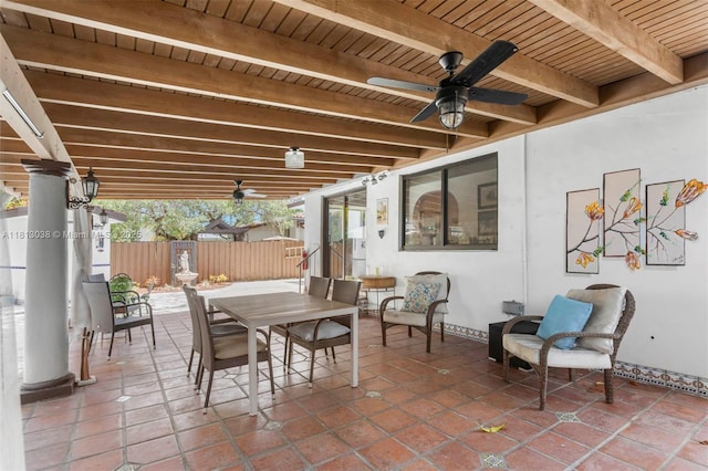 525 NW 32nd Ave, Miami, FL 33125 - view of patio with ceiling fan and outdoor dining area