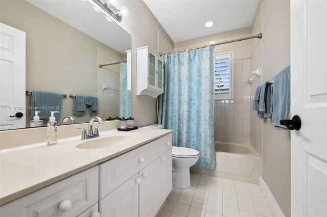 6459 Ungerer St, Jupiter, FL 33458 - bathroom featuring tile patterned floors, vanity, toilet, and shower / bath combo