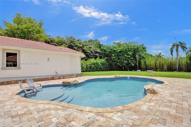 5963 NW 75th Way, Parkland, FL 33067 - swimming pool with a patio and a yard