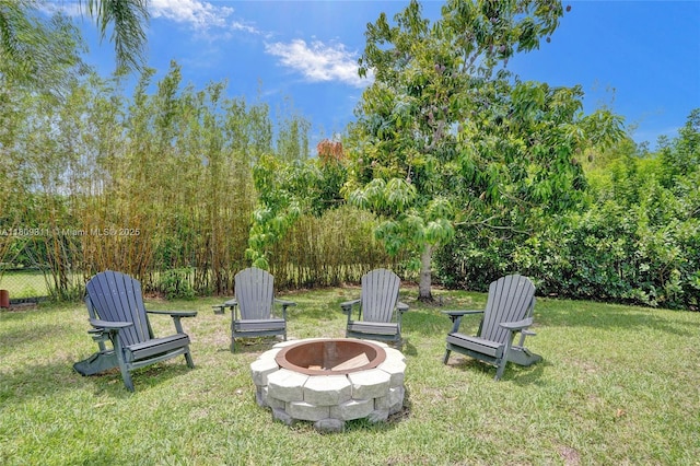 5963 NW 75th Way, Parkland, FL 33067 - view of grassy yard with a fire pit