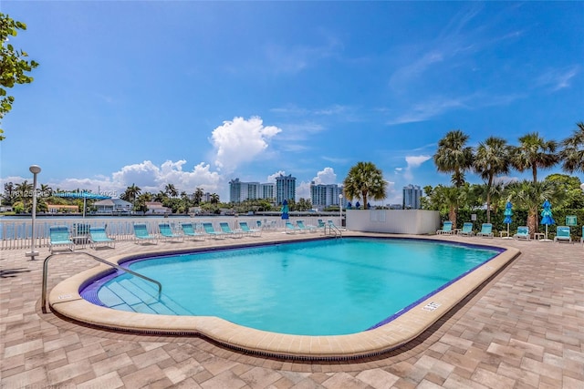1455 N Treasure Dr Unit 6C, North Bay Village, FL 33141 - community pool featuring a patio