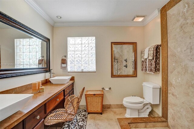 8438 NW 26th Dr, Coral Springs, FL 33065 - full bath with ornamental molding, plenty of natural light, double vanity, and tile patterned floors
