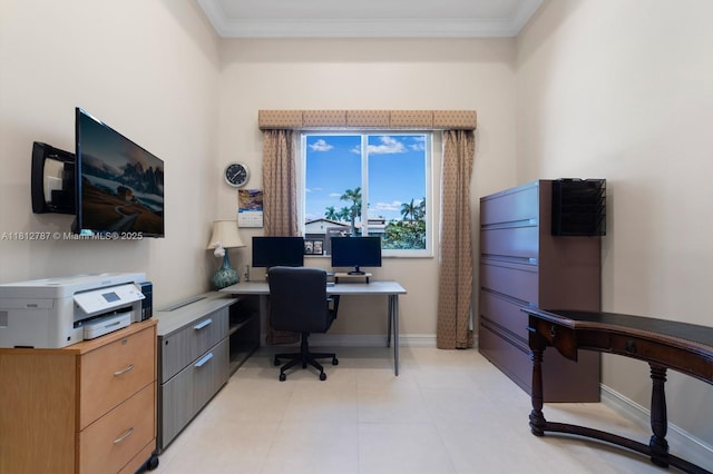 4241 NE 23rd Ter, Lighthouse Point, FL 33064 - office space featuring baseboards and ornamental molding