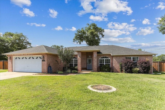 3661 Misty, Woods, FL 32571 - single story home featuring a garage, driveway, brick siding, and roof with shingles