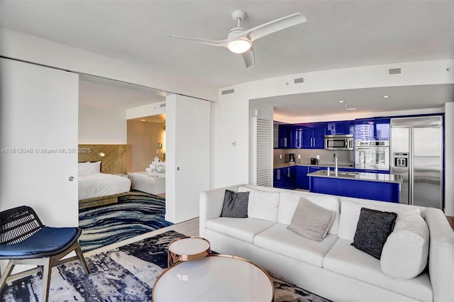 3101 Bayshore Dr Unit 1208, Fort Lauderdale, FL 33304 - living room featuring ceiling fan