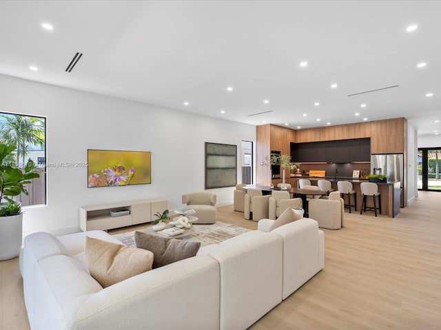 1735 SW 24th Ter, Miami, FL 33145 - living area with recessed lighting and light wood-type flooring