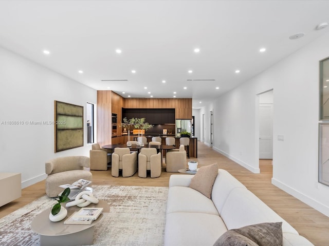 1735 SW 24th Ter, Miami, FL 33145 - living area with recessed lighting, light wood-style flooring, and baseboards