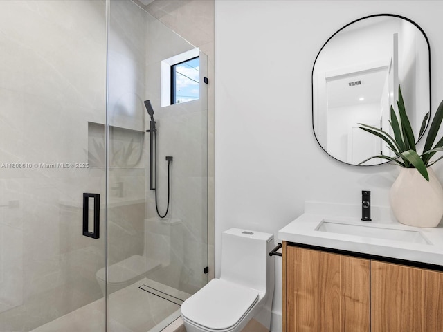 1735 SW 24th Ter, Miami, FL 33145 - bathroom with toilet, vanity, and a stall shower