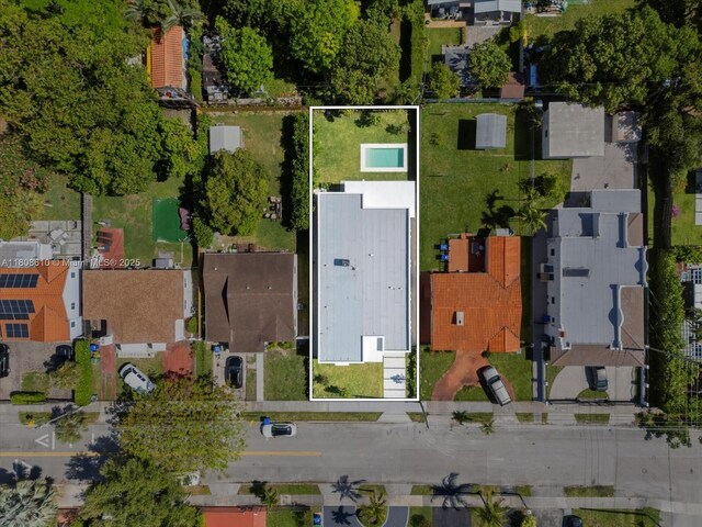 1735 SW 24th Ter, Miami, FL 33145 - aerial view of property and surrounding area featuring property boundaries highlighted