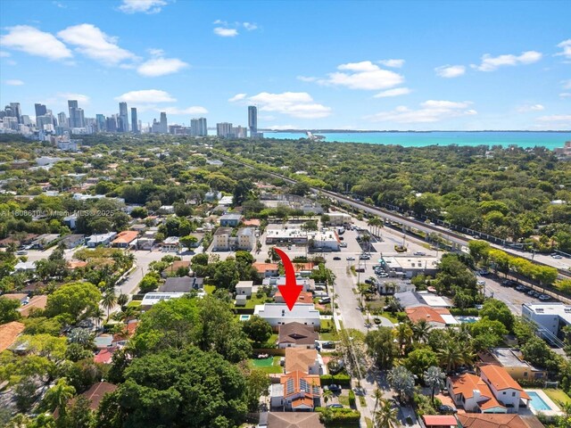 1735 SW 24th Ter, Miami, FL 33145 - bird's eye view of skyline and a large body of water