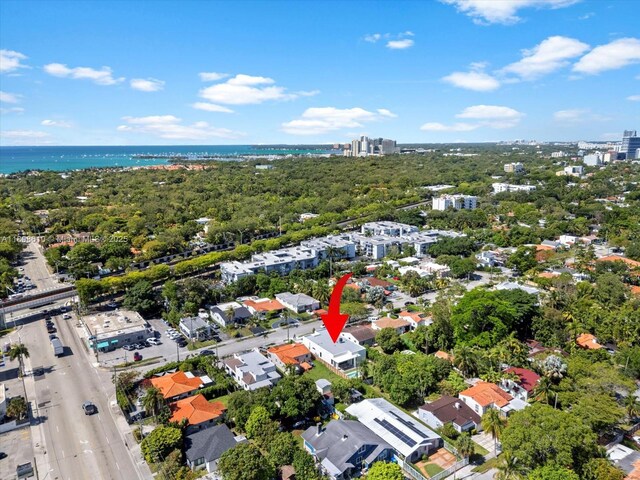 1735 SW 24th Ter, Miami, FL 33145 - aerial view of property and surrounding area with a nearby body of water and nearby urban area
