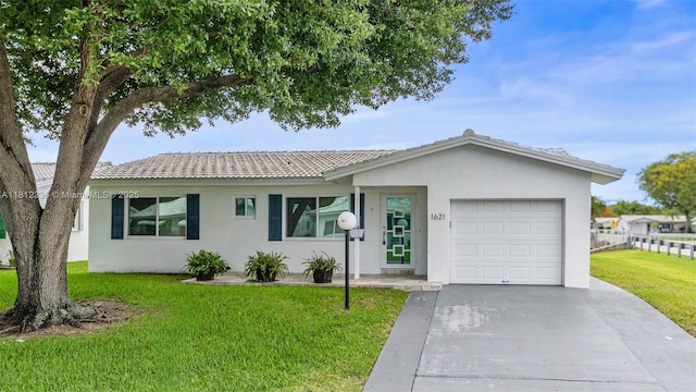 1621 NW 87th Ln, Plantation, FL 33322 - ranch-style house featuring stucco siding, a tiled roof, driveway, and an attached garage