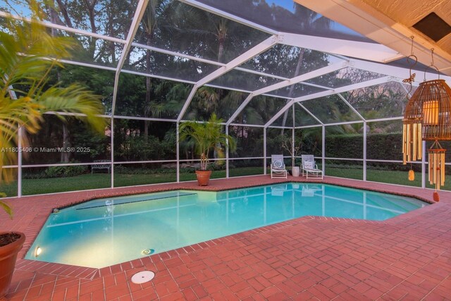 7395 SW 166th St, Palmetto Bay, FL 33157 - swimming pool with a patio and a lanai