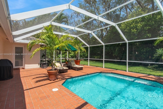 7395 SW 166th St, Palmetto Bay, FL 33157 - outdoor pool with a patio area and glass enclosure