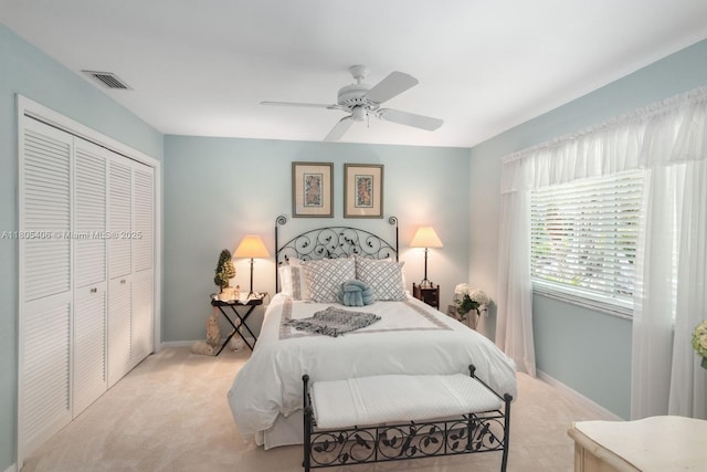 7395 SW 166th St, Palmetto Bay, FL 33157 - carpeted bedroom featuring a closet, baseboards, and ceiling fan