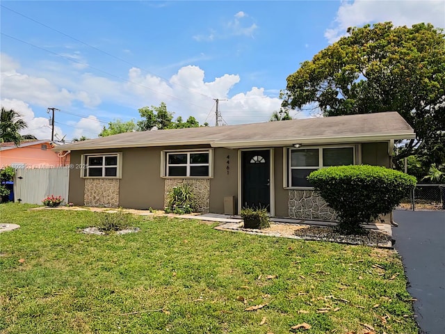 4461 NW 61st St, North Lauderdale, FL 33319 - ranch-style house with stucco siding and stone siding