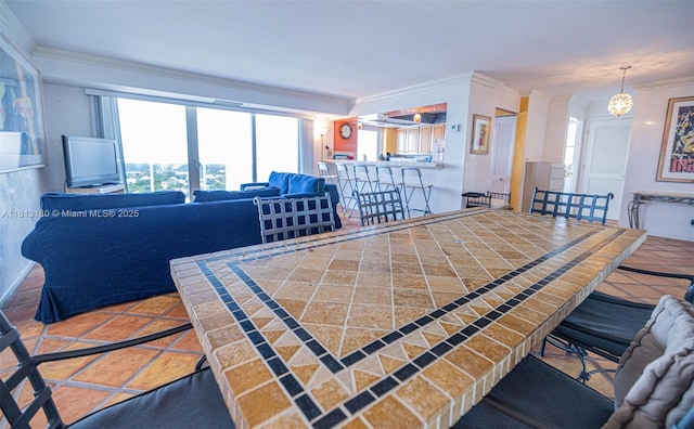 2841 N Ocean Blvd Unit 1801, Fort Lauderdale, FL 33308 - living room with ornamental molding and plenty of natural light