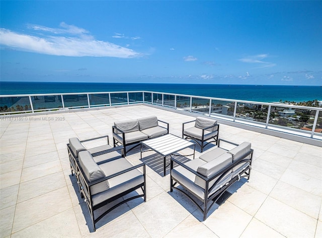 2841 N Ocean Blvd Unit 1801, Fort Lauderdale, FL 33308 - view of patio / terrace featuring a water view and an outdoor hangout area