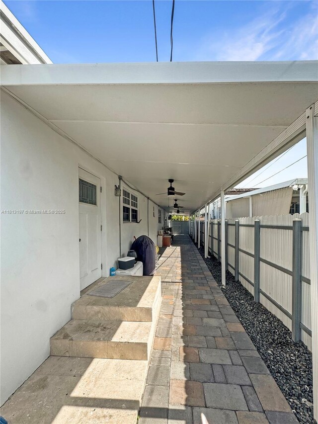 350 W 16th St, Hialeah, FL 33010 - view of patio / terrace with a ceiling fan