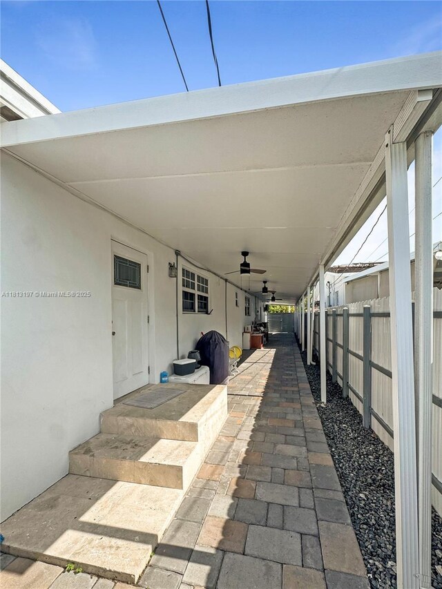 350 W 16th St, Hialeah, FL 33010 - view of patio / terrace featuring ceiling fan