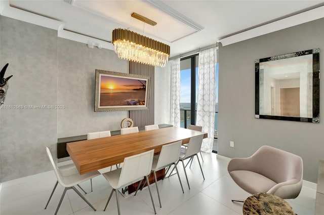 501 NE 31st St Unit Ph4302, Miami, FL 33137 - dining space featuring a chandelier and baseboards