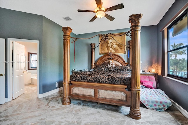 4946 SW 166th Ave, Miramar, FL 33027 - bedroom featuring ensuite bath, baseboards, and ceiling fan