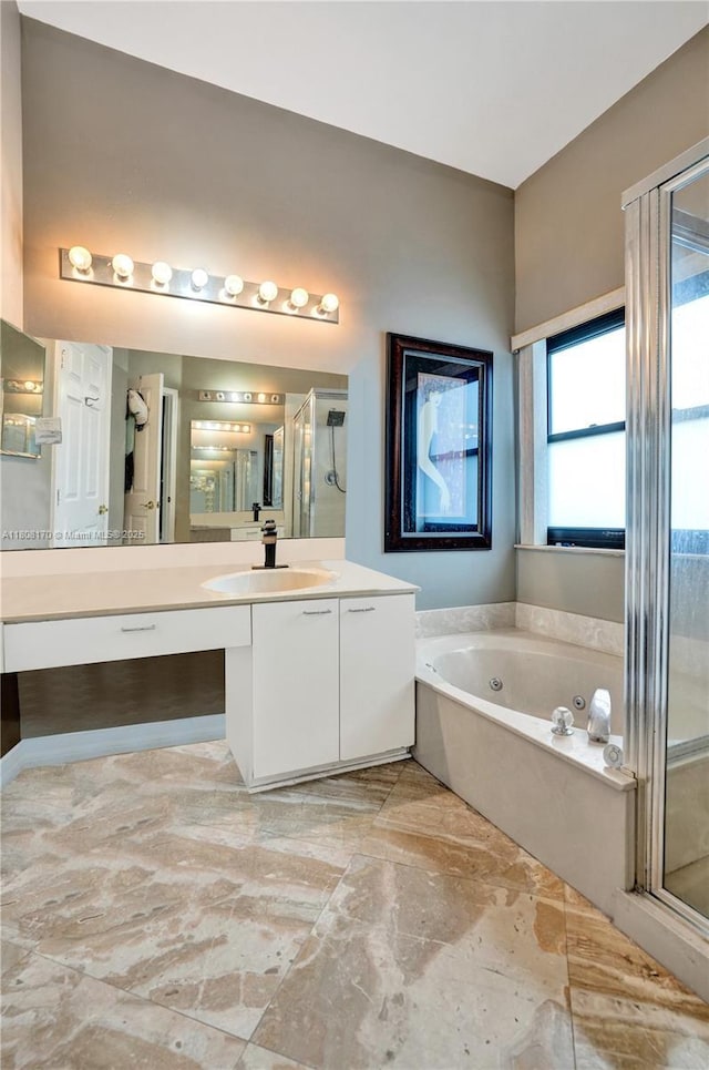 4946 SW 166th Ave, Miramar, FL 33027 - full bath with a jetted tub, vanity, and a shower stall