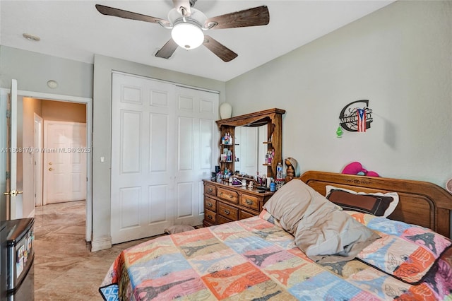 4946 SW 166th Ave, Miramar, FL 33027 - bedroom with a closet and a ceiling fan