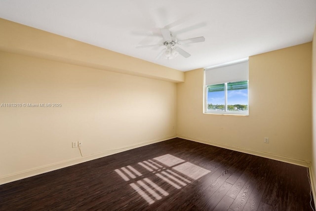 510 NW 84th Ave Unit 541, Plantation, FL 33324 - unfurnished room with dark wood finished floors, baseboards, and a ceiling fan