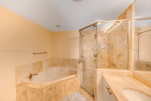 510 NW 84th Ave Unit 541, Plantation, FL 33324 - bathroom featuring vanity, a garden tub, and a stall shower