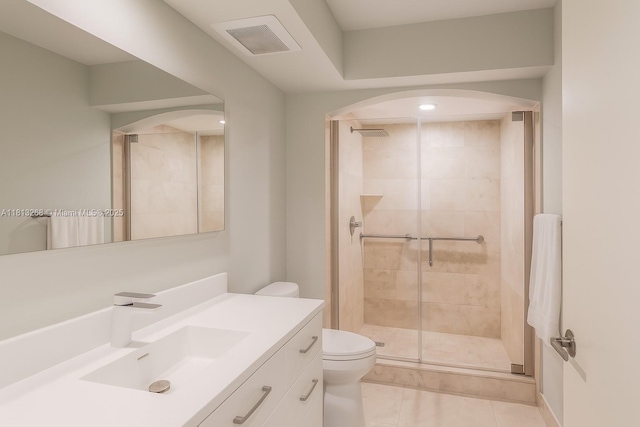 9201 Collins Ave Unit 624, Surfside, FL 33154 - bathroom featuring vanity, a stall shower, and tile patterned floors
