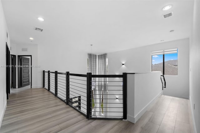 15924 SW 136th Way, Miami, FL 33196 - hallway featuring an upstairs landing, wood finished floors, and recessed lighting