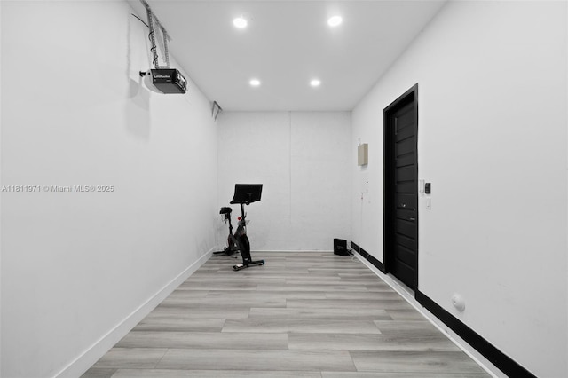 15924 SW 136th Way, Miami, FL 33196 - exercise room featuring recessed lighting and wood finished floors