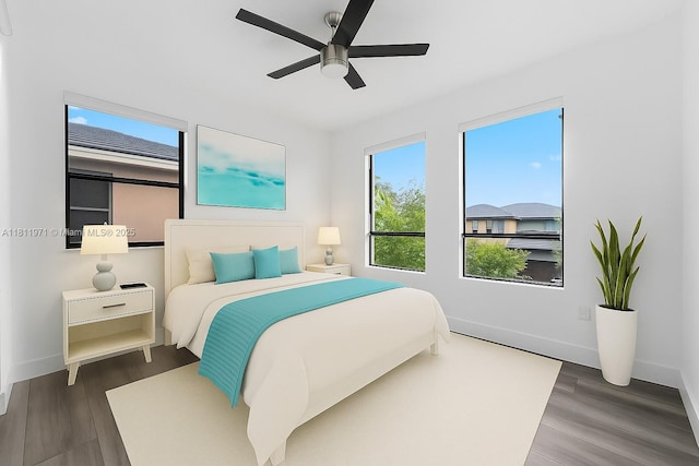 15924 SW 136th Way, Miami, FL 33196 - bedroom with wood finished floors and a ceiling fan
