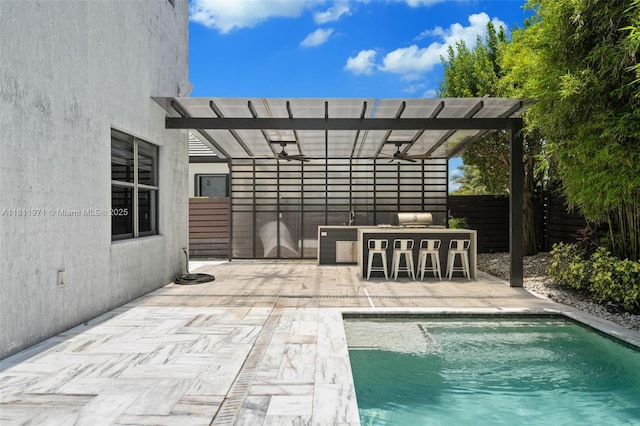 15924 SW 136th Way, Miami, FL 33196 - swimming pool featuring a pergola, a patio, and a grill