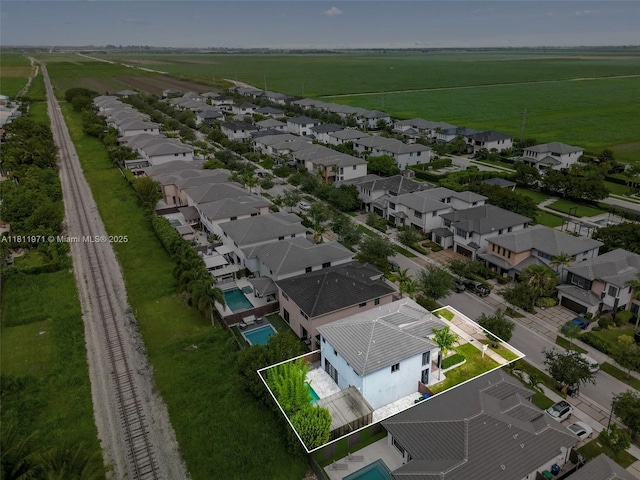 15924 SW 136th Way, Miami, FL 33196 - aerial view of residential area featuring property parcel outlined and a pool