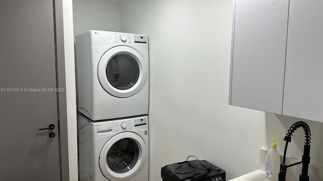 14074 Whittier Prt, Charlotte, FL 33981 - laundry area with estacked washer and dryer