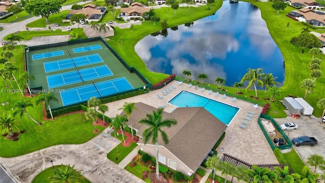 9280 Boca Gardens Pkwy Unit B, Boca Raton, FL 33496 - drone / aerial view of a large body of water and a pool area