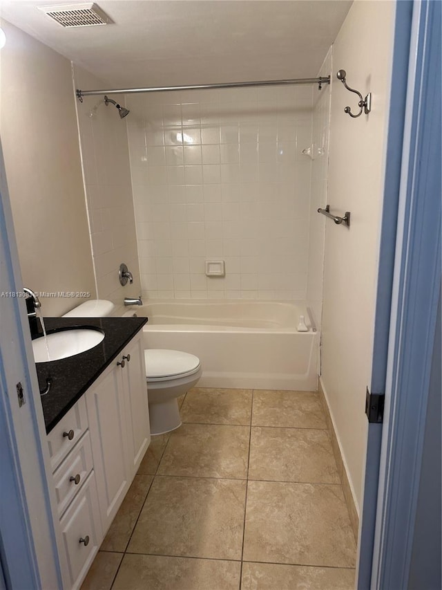 4828 N State Road 7 Unit 8107, Coconut Creek, FL 33073 - full bathroom with vanity, toilet, bathing tub / shower combination, tile patterned flooring, and baseboards