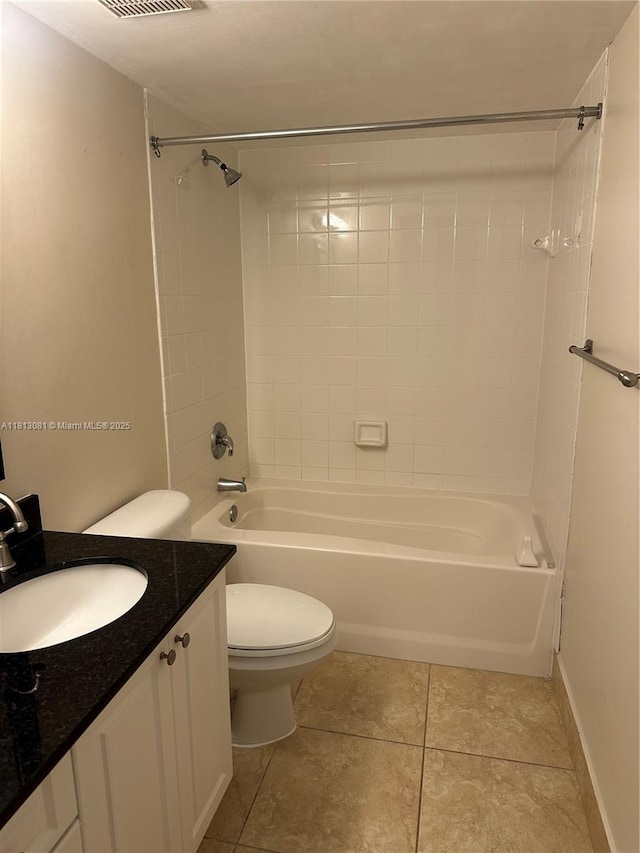 4828 N State Road 7 Unit 8107, Coconut Creek, FL 33073 - bathroom featuring vanity, toilet, washtub / shower combination, and tile patterned floors