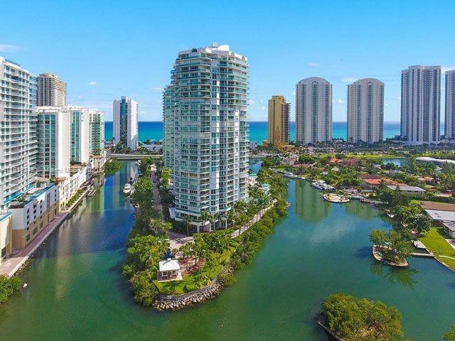 16500 Collins Ave Unit 652, Sunny Isles Beach, FL 33160 - aerial view of a large body of water and skyline