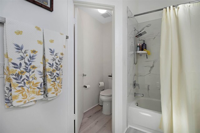 3897 NW 122nd Ter, Sunrise, FL 33323 - full bath with toilet, shower / tub combo with curtain, and wood finished floors