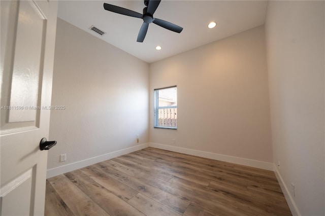 16404 Diamond Pl, Weston, FL 33331 - spare room with wood finished floors, recessed lighting, a ceiling fan, and baseboards